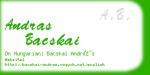 andras bacskai business card